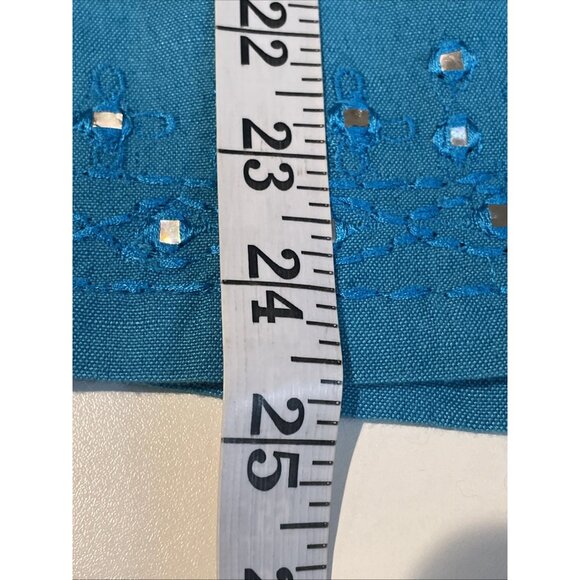 Vintage 90s Embellished Linen Blend Top Women's S Blue Sequins Fairy Artsy NOS - Picture 13 of 13
